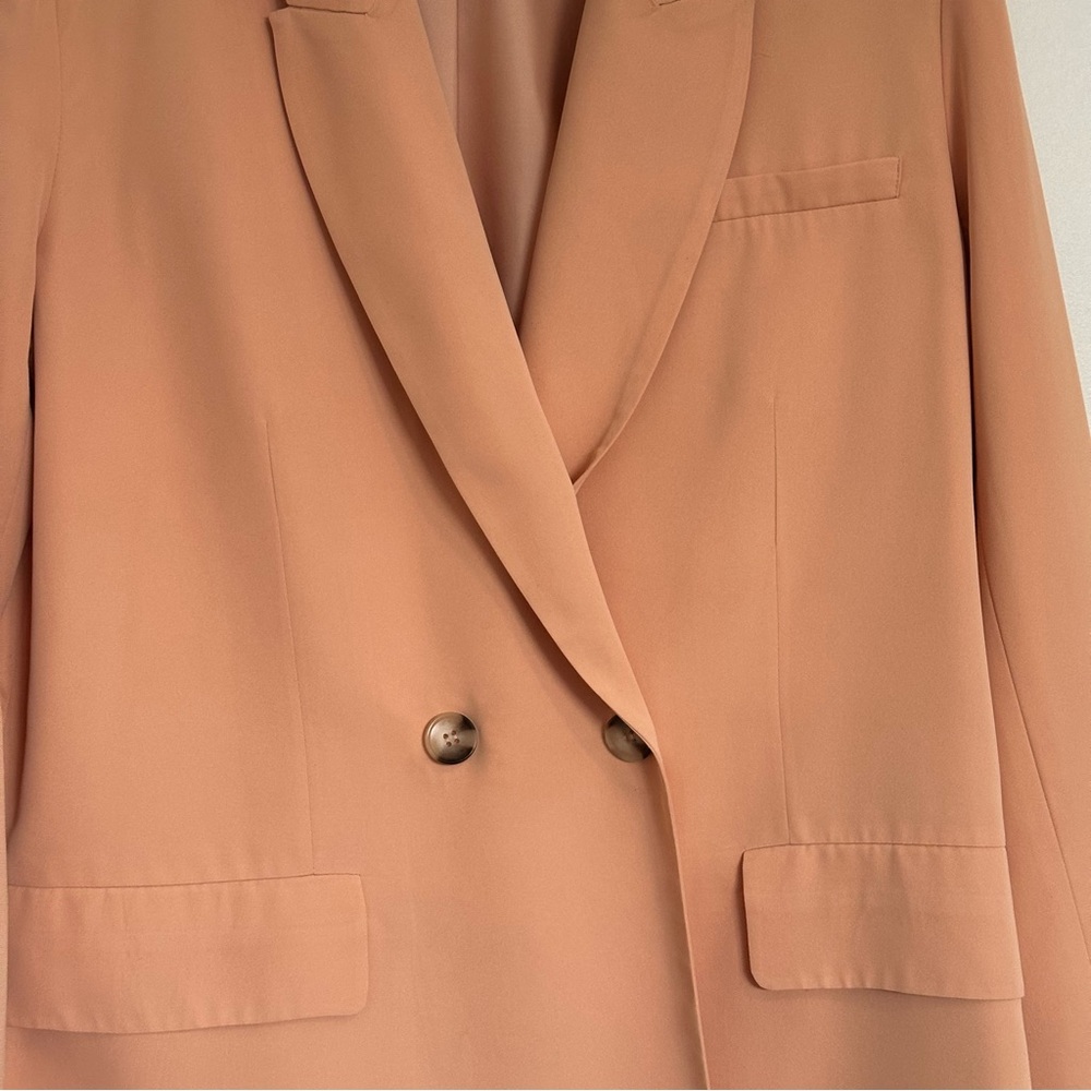 Blush Peach Single-Button Notch Lapel Blazer - Picture 5 of 16